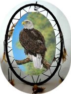 Oval Mandala Dream Catcher Eagle (6 Assort)