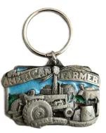 American Farmer Pewter Keychain