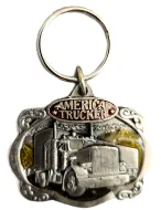 American Trucker Pewter Keychain