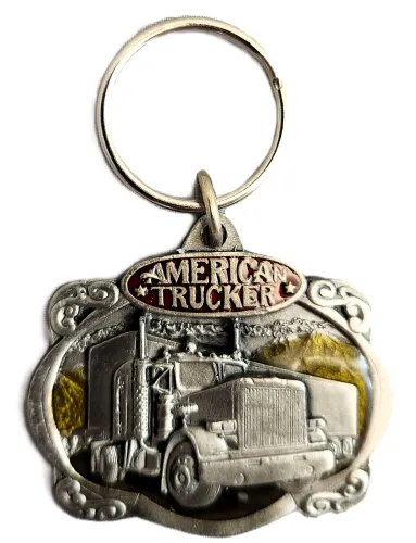 American Trucker Pewter Keychain