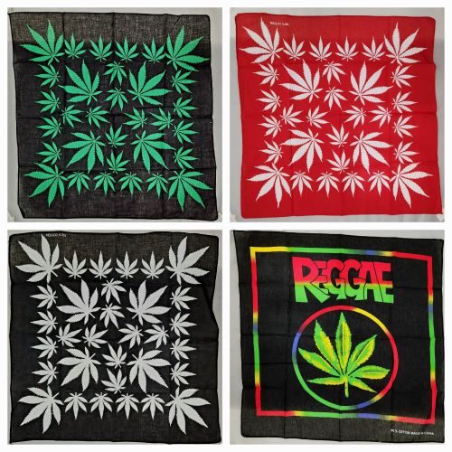 Pot Leaf Bandana (4 Asst)