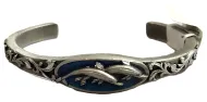 Dolphins Pewter Cuff Bracelet