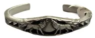 Howling Wolves Pewter Cuff Bracelet