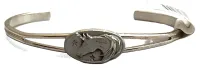 Youth-Unicorn Head Cuff Bracelet (Pewter)