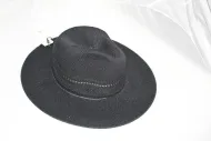 Women Mesh Black Cowboy Hat (No band/Glue from the band shows)
