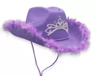 Youth-Light Up Cowgirl Hat w/ Feather (Purple)