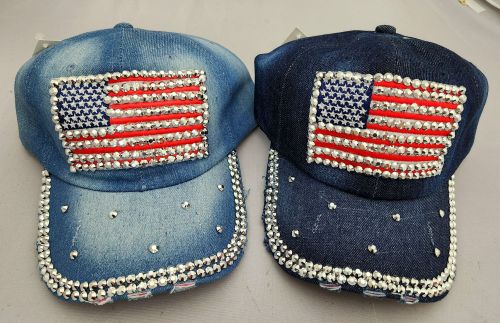 USA Flag Bling Baseball Cap