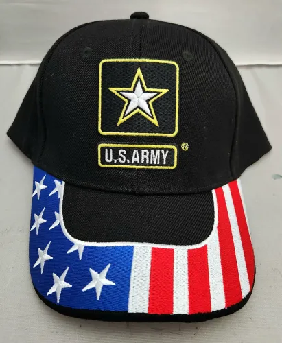 U.S. Army Cap w/ USA Flag Embroidered on Bill