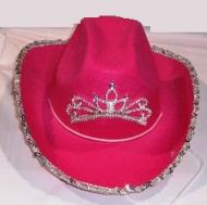 Adult Cowgirl Hat w/Tiara & Sequin (4 Color)