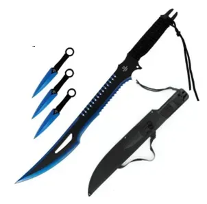 Ninja Sword with Throwing Knife Set: BLUE