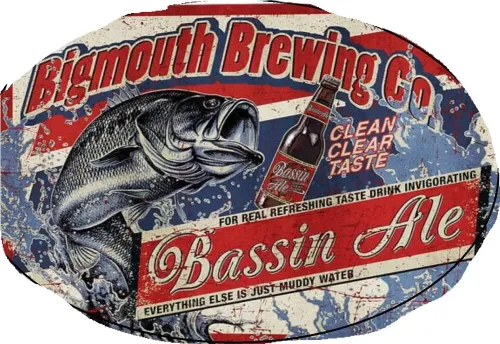 12x17 Oval Metal Sign-Bassin'Ale