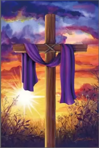 8"x12" Metal Sign "Triumphant Cross"