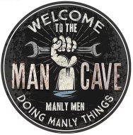 15" Dome Sign "Man Cave"