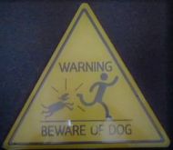 Triangle Sign: Beware of Dog