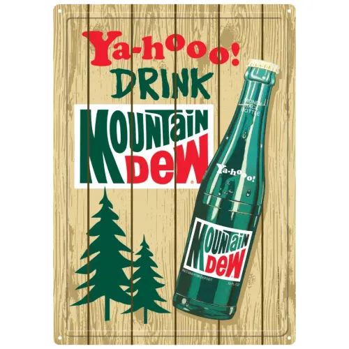 12x17 Metal Sign: Ya-Hooo Drink Mt Dew