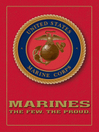 12x17 Metal Sign "Marines Red Background"