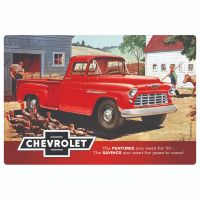 8x12 Metal Sign "Chevy Pickup Red"