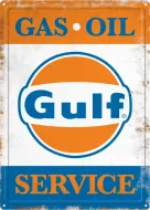 12x17 Rolled Edge Metal Sign: GULF