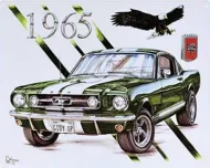 12x15 Metal Sign: 1965 Mustang (Green)