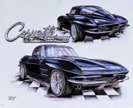 12x15 Metal Sign: Corvette SuperCharged