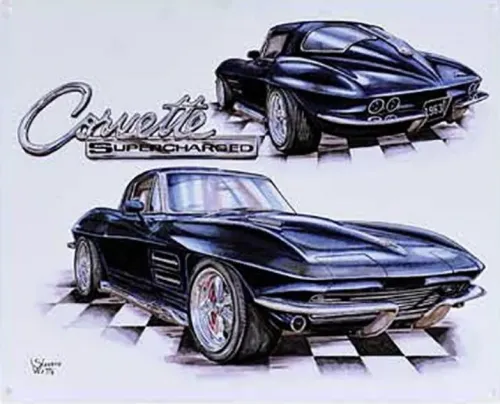 12x15 Metal Sign: Corvette SuperCharged