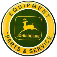 John Deere High Gloss Tin Button-24" Round