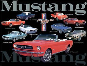 12 x 15 Metal Sign "Mustang Collage"