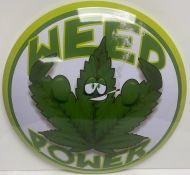 15" Dome Sign "Weed Power"
