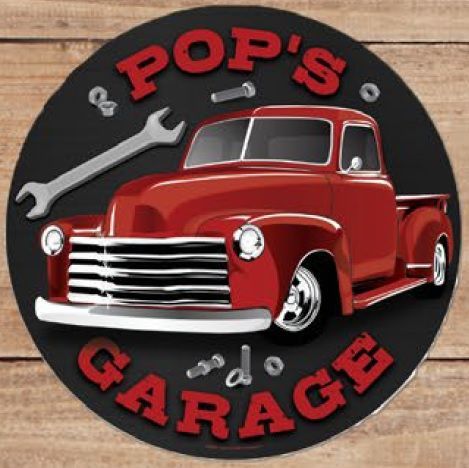 15" Dome Sign "Pop's Garage"