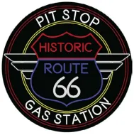 15" Dome Sign: Route 66 Pit Stop