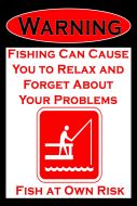 8x12 Metal Sign: Fishing Risk