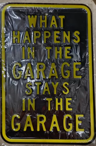 Embossed Street Sign- Happens Garage (Heavy Duty)