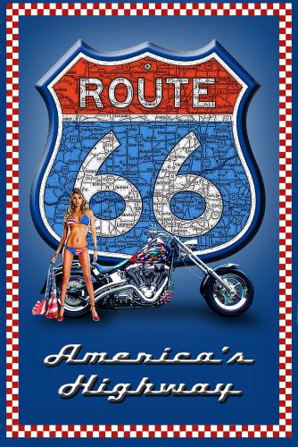 12x16 Metal Sign "Route 66 America's Hwy"