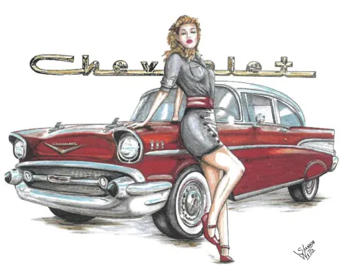 12x15 Metal Sign: Chevrolet (Red Car)