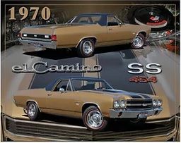 12x15 Metal Sign "70 Gold El Camino SS"