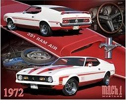 12x15 Metal Sign "72Mach 1 Mustang"