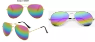 Novelty Wire Aviator with Rainbow Lens