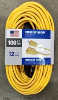 100' Heavy Duty Ext Cord (3-Wire Indoor/Outdoor)