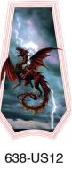 Flying Red Dragon Touch Lamp Glass